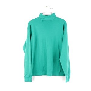 Vintage 90s Streetwear Turtleneck Sweater Teal USA